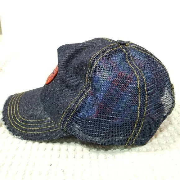 00's Von Dutch Patch Distressed Denim Snapback Hat by Cameo