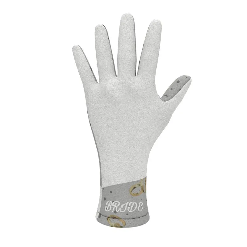 #02 LDCC bride gray/white Fleece gloves