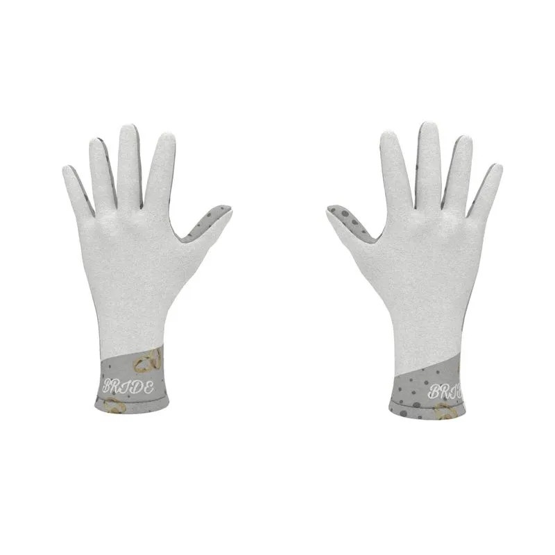 #02 LDCC bride gray/white Fleece gloves