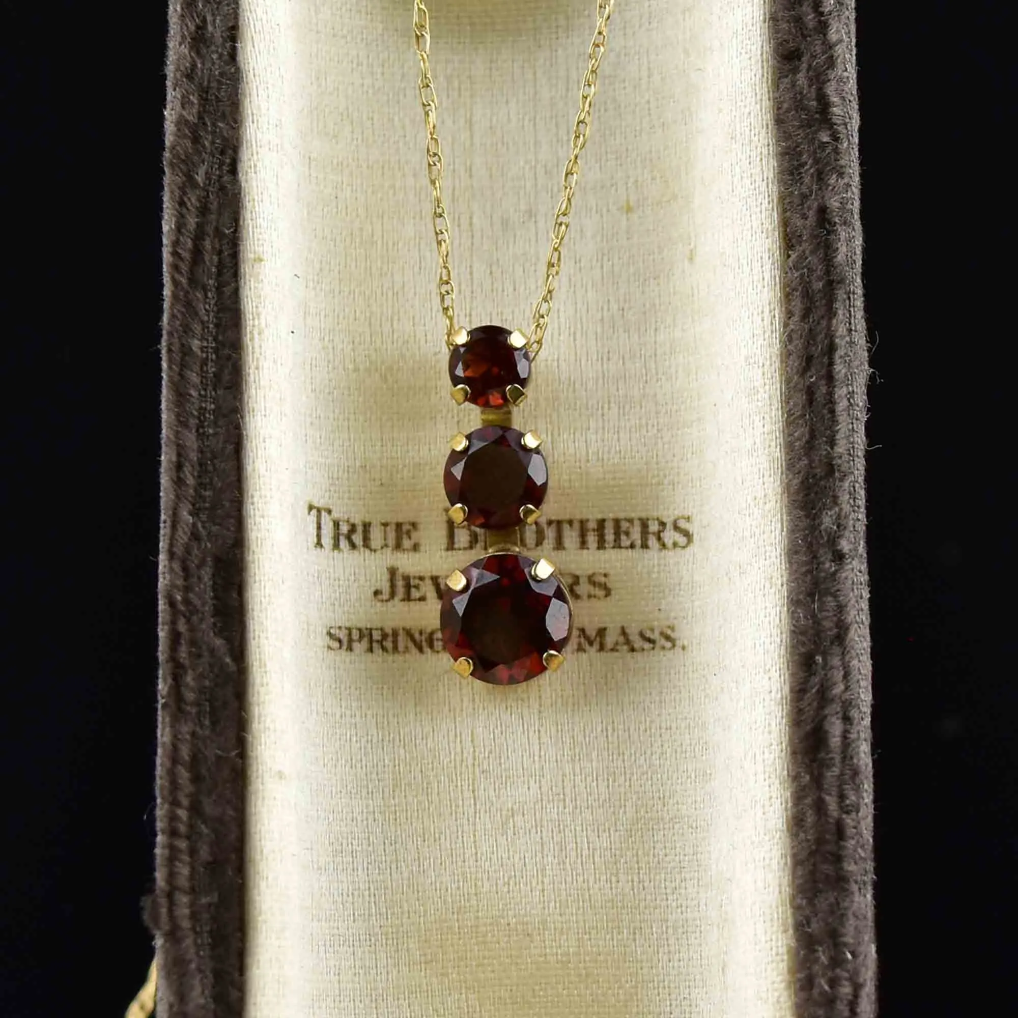 10K Gold Garnet Journey Pendant Necklace