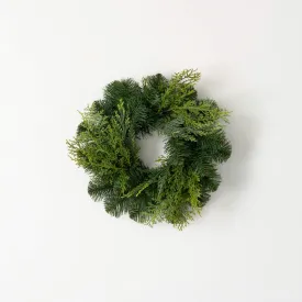 12"H Sullivans Lush Douglas Fir Christmas Mini Wreath, Green