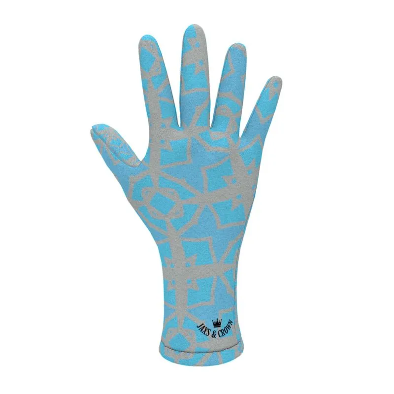 #178 JAXS N CROWN FLEECE GLOVES blue and gray