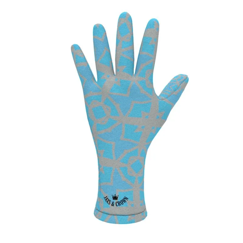 #178 JAXS N CROWN FLEECE GLOVES blue and gray