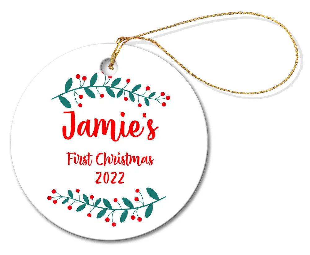 1st Christmas Round Porcelain Ornament