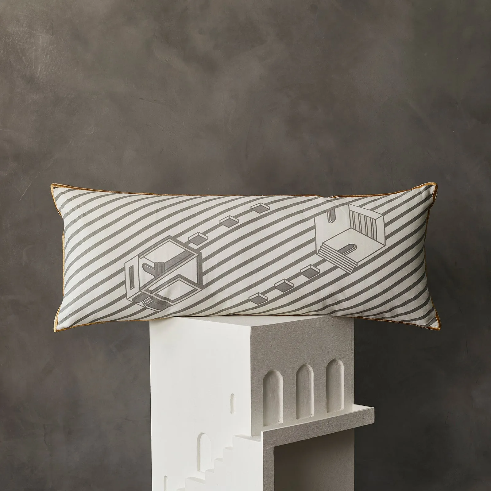 2 Faced Cushion - Grey Streetscape