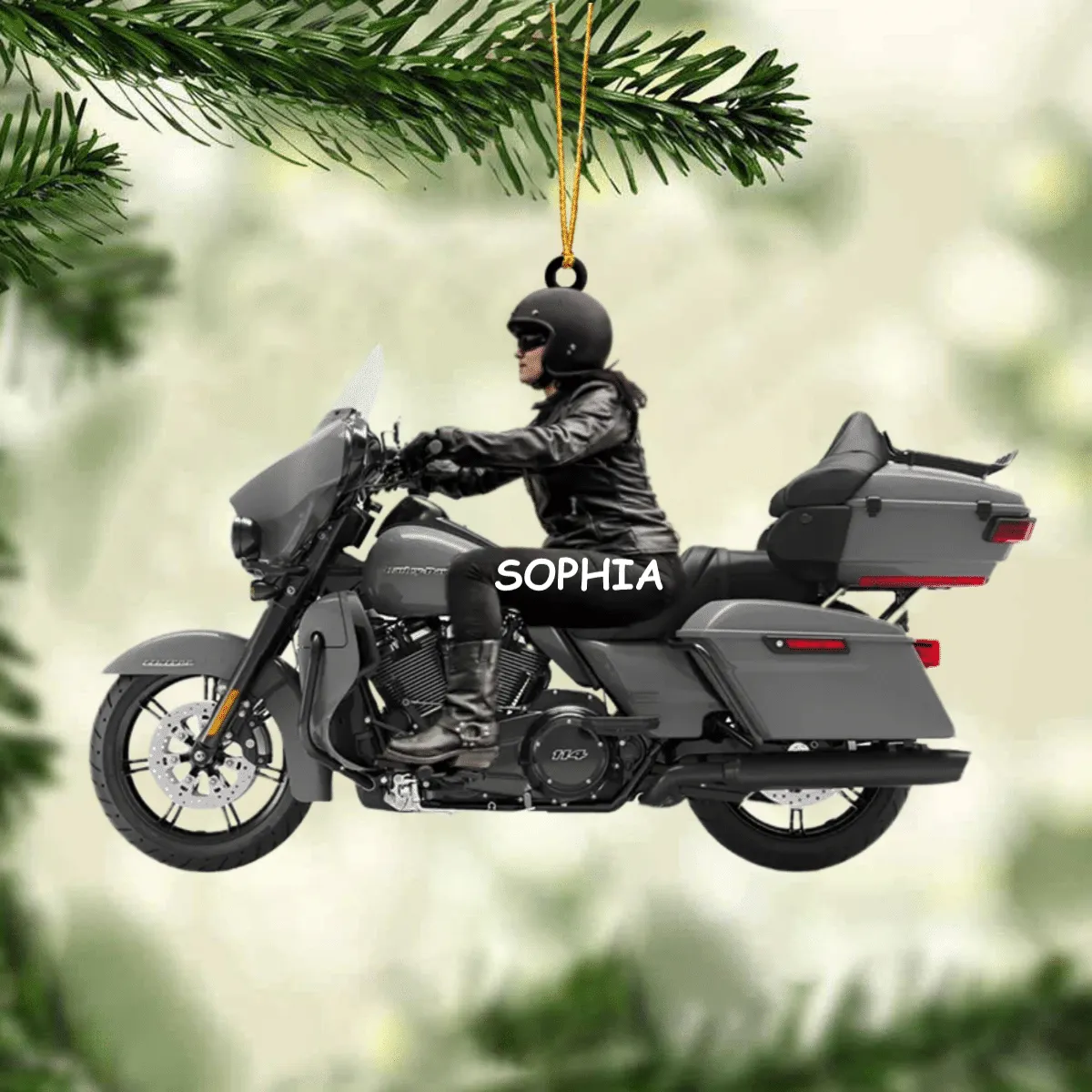 2022 Personalized Biker Woman Harley Motorcycle Christmas Ornament for Biker Gangster Lovers, Gift for Wife