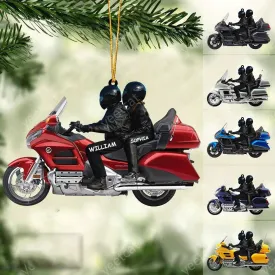 2023 New Release Personalized Biker Couple Gold Wing Motorcycle Ornament