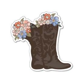 3 inch Boot with Florals Decal