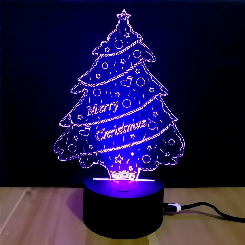 3D Merry Christmas LED Lamp