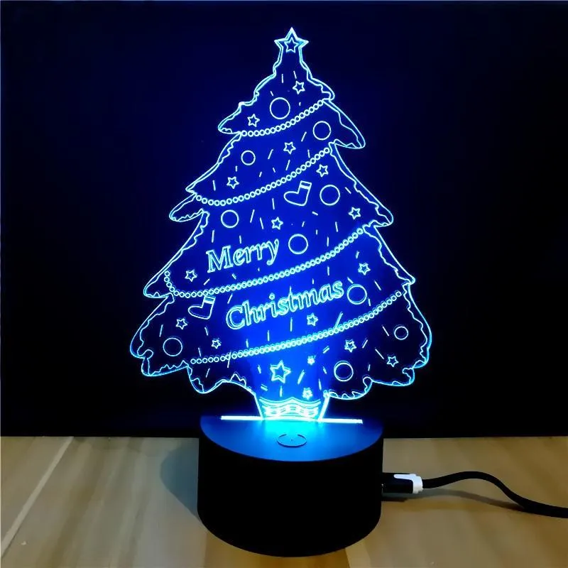 3D Merry Christmas LED Lamp