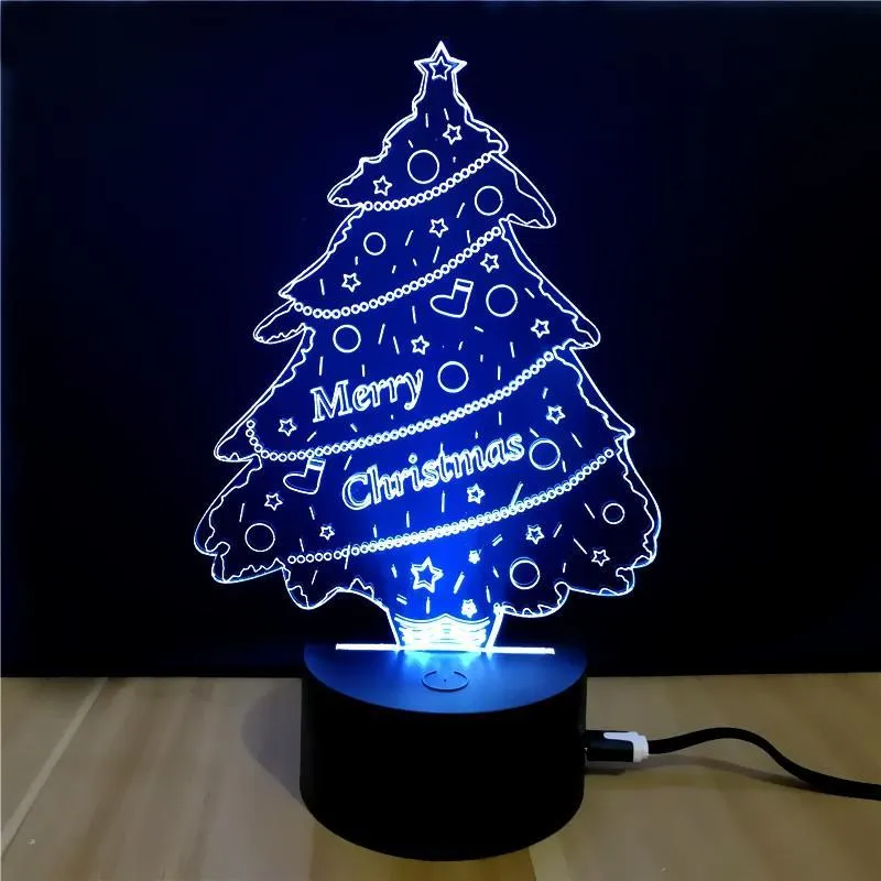 3D Merry Christmas LED Lamp