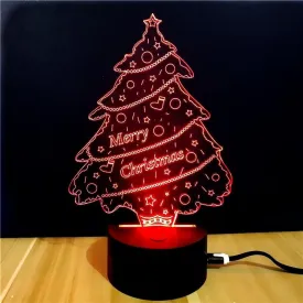 3D Merry Christmas LED Lamp