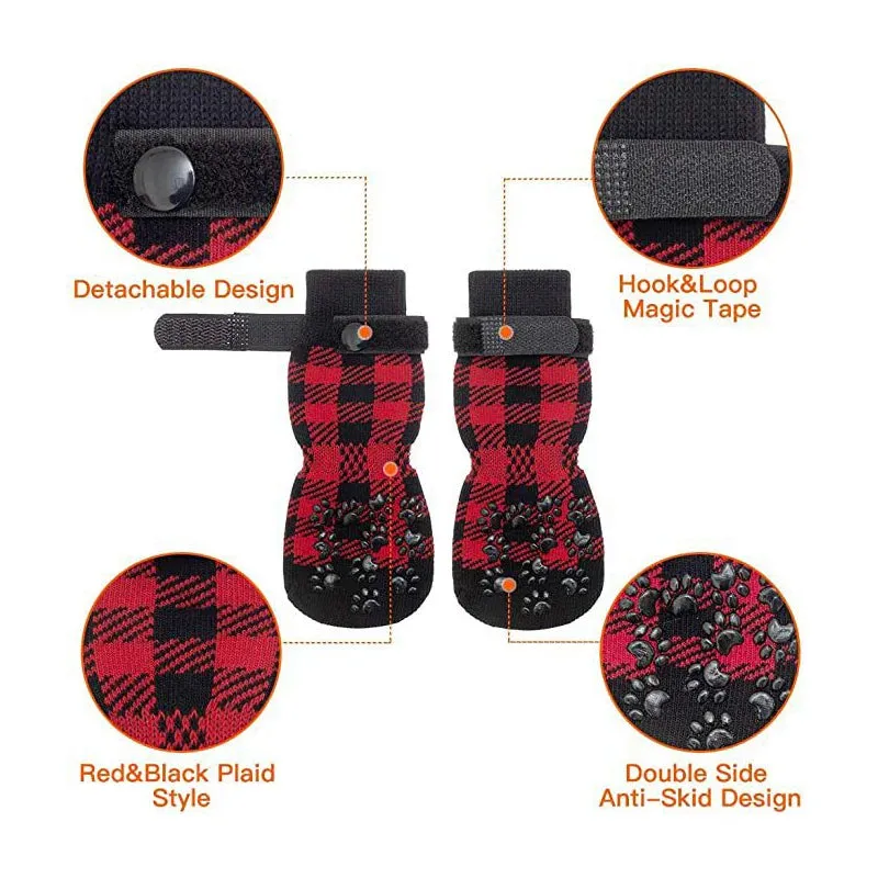 4 Pc Set of Christmas Inspired Dog Socks