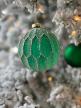 4" Honeycomb Glass Ornament