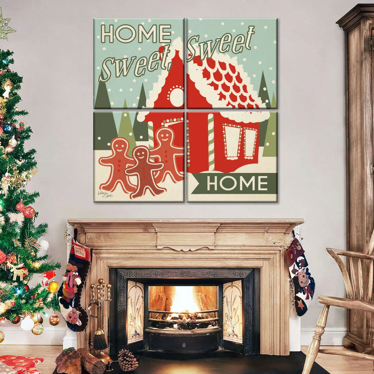 50s Christmas Wall Art