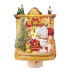 5.5" Peanuts Santa Snoopy by Fireplace Nightlight