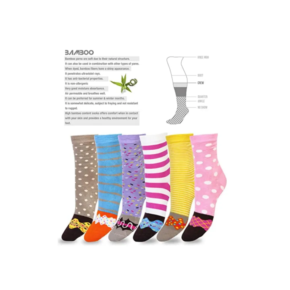 6 PACK BAMBOO DONUT SOCKS