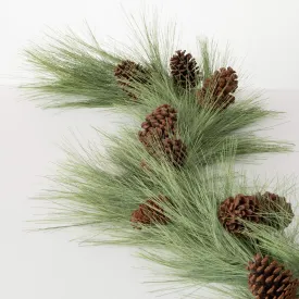 6'L Sullivans Light Long Pine & Cone Garland, Green Christmas Garland