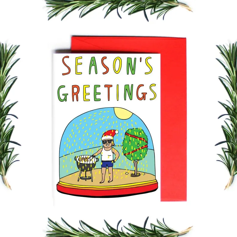 Able And Game Christmas Card - Snowglobe Seasons Greetings