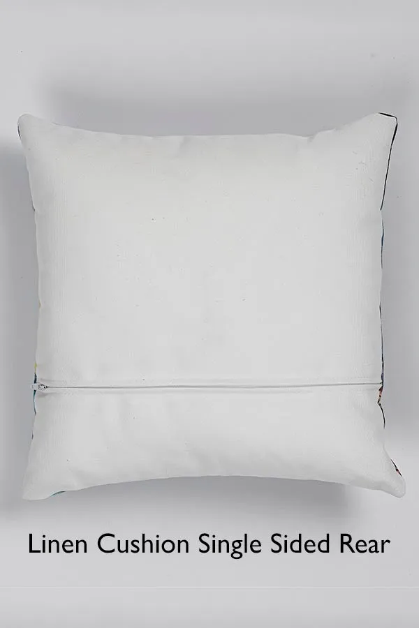 Abstract Flower Square Cushion (Sand)