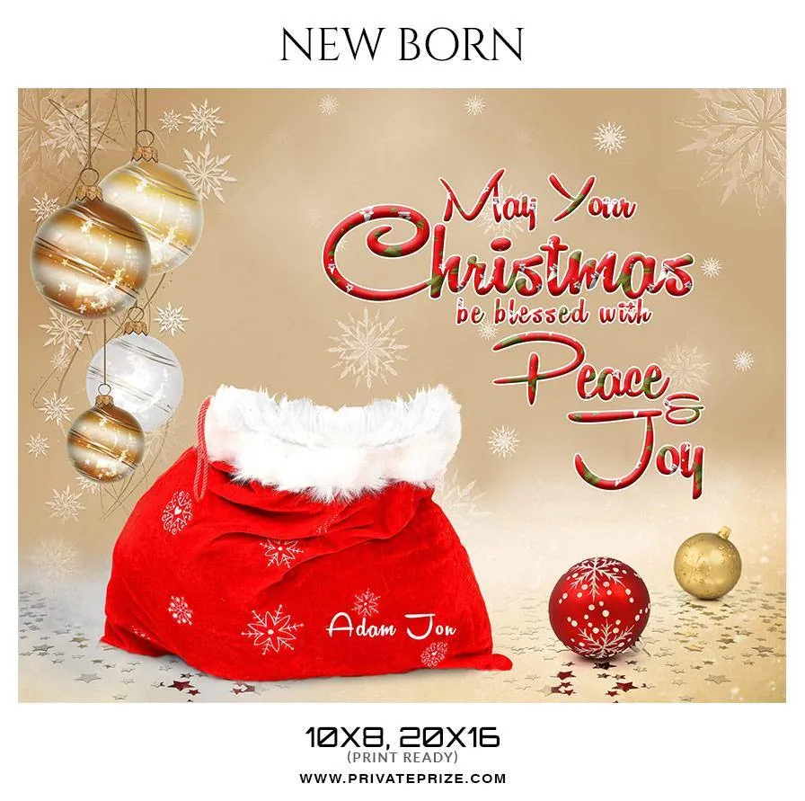 Adam Jon - Christmas New Born Photography Digital Backdrop