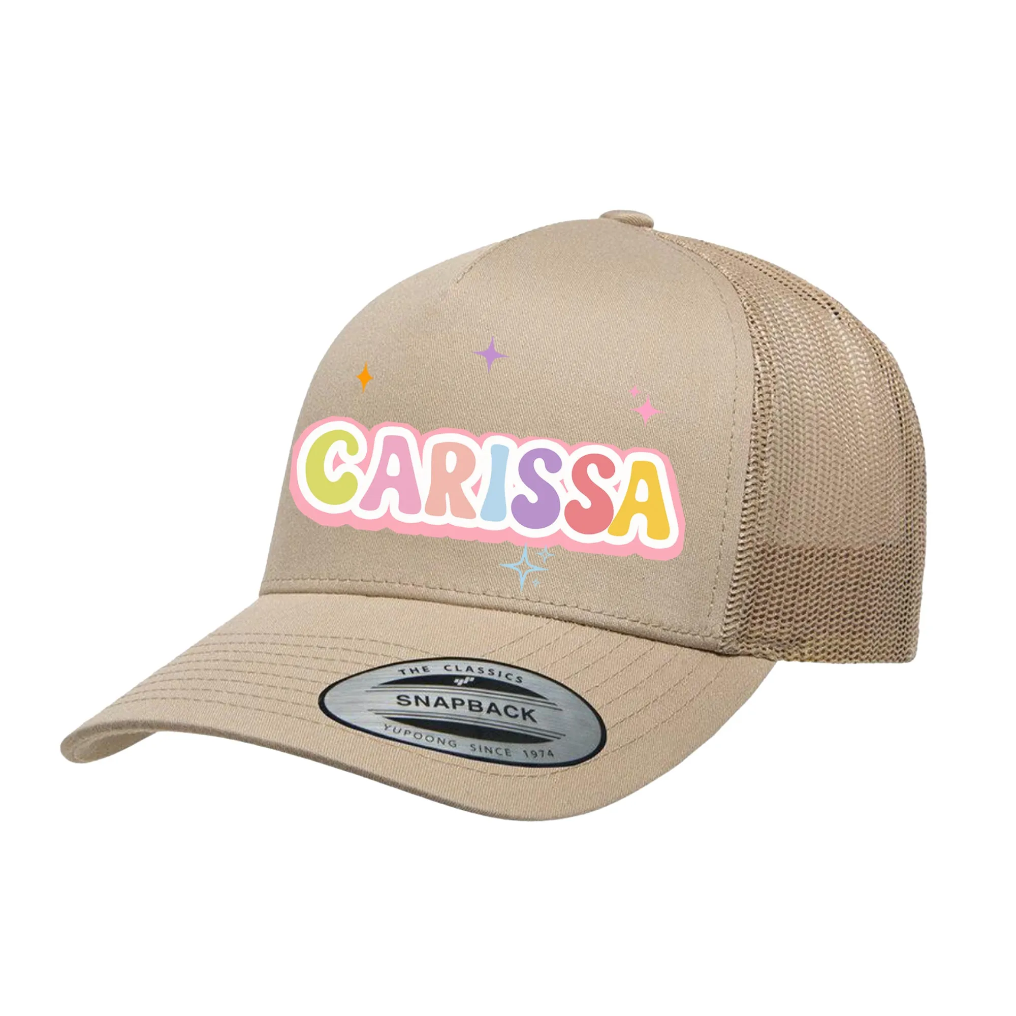 ADULT Personalized Hat - Bright Retro Name