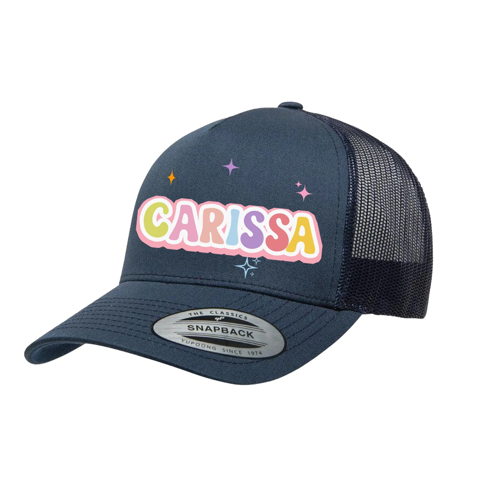 ADULT Personalized Hat - Bright Retro Name