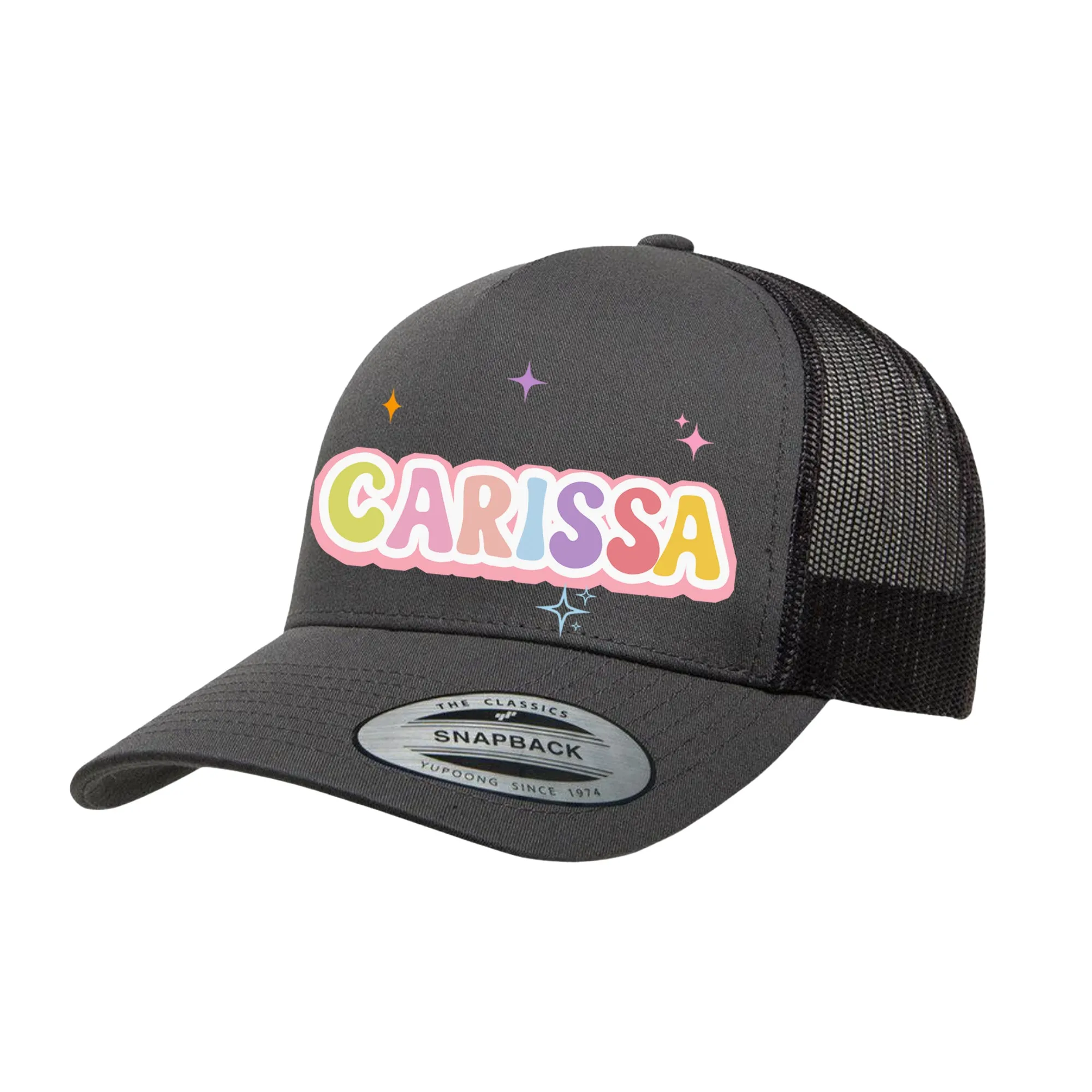 ADULT Personalized Hat - Bright Retro Name