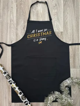 All I Want For Christmas Is A Pony Bib Apron