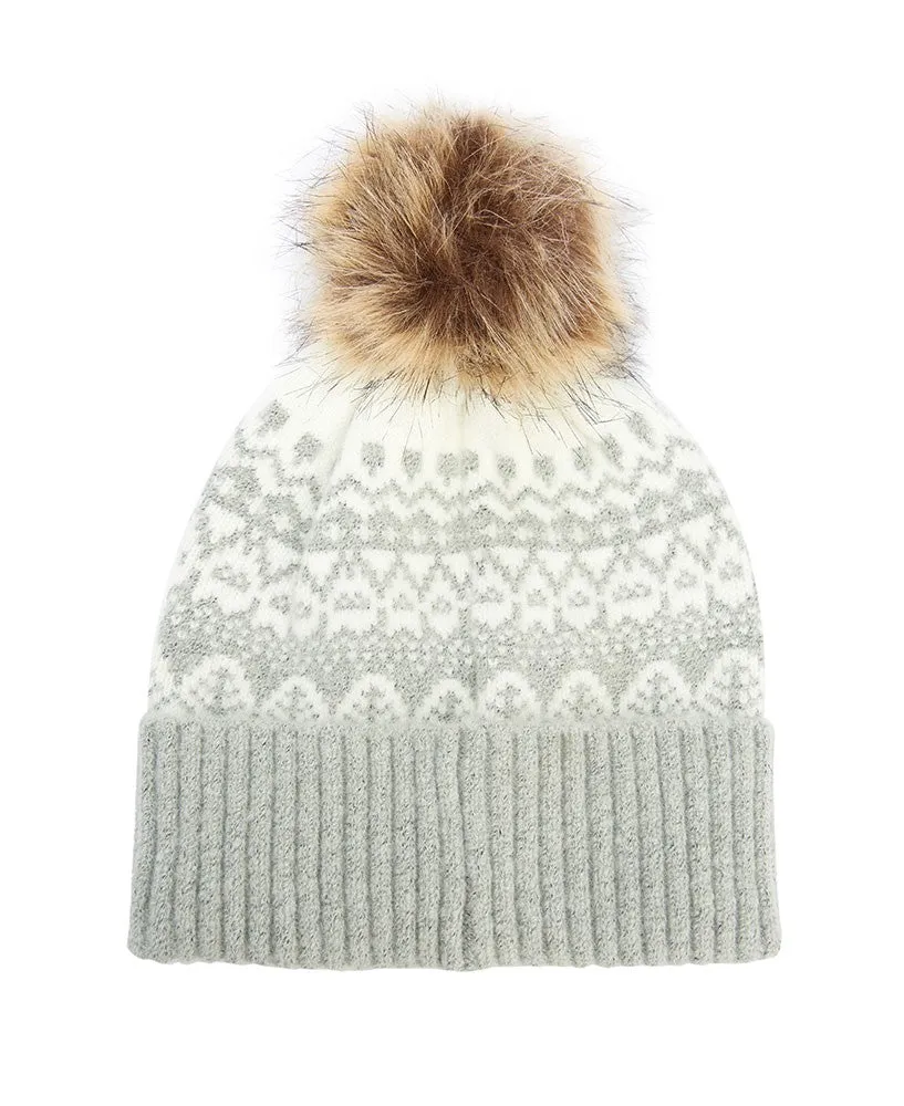 Alpine Fairisle Pom Beanie - Grey