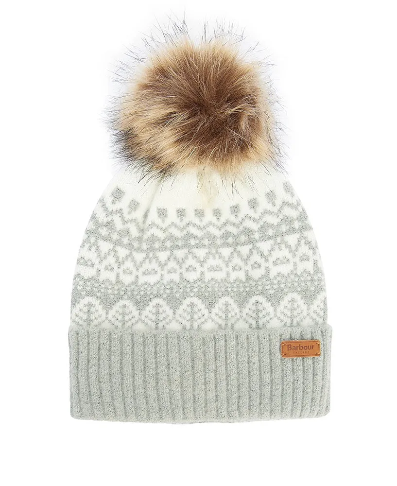 Alpine Fairisle Pom Beanie - Grey