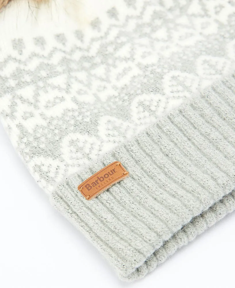 Alpine Fairisle Pom Beanie - Grey