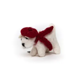 Amica Fair Trade Felt White Westie with Tam O'Shanter