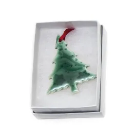 Angel Ceramics Medium Glazed Tree Hanging Christmas Decoration