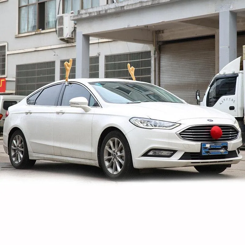 Antlers and Red Nose Car Decorations