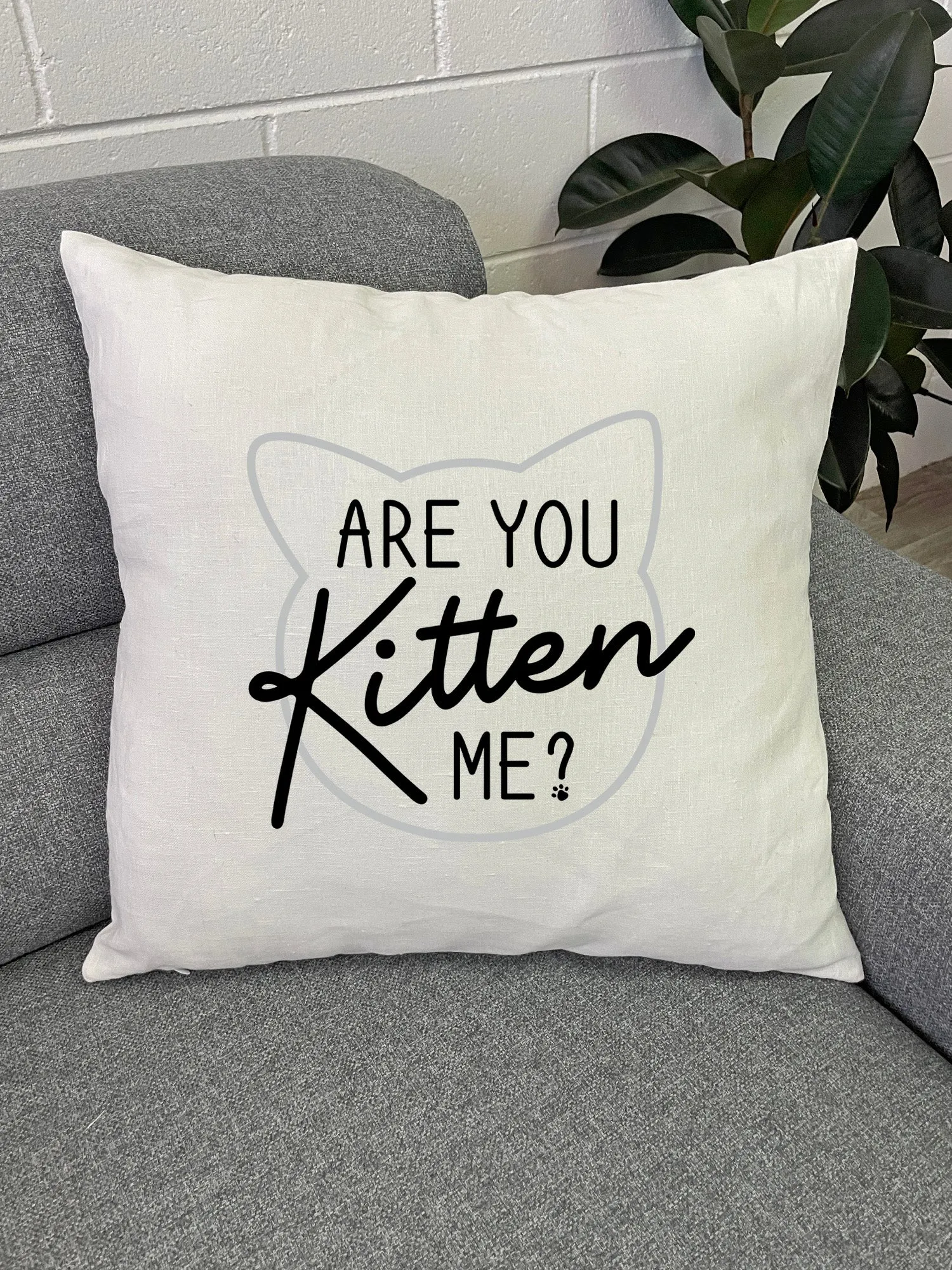 Are You Kitten Me? Linen Cushion Cover