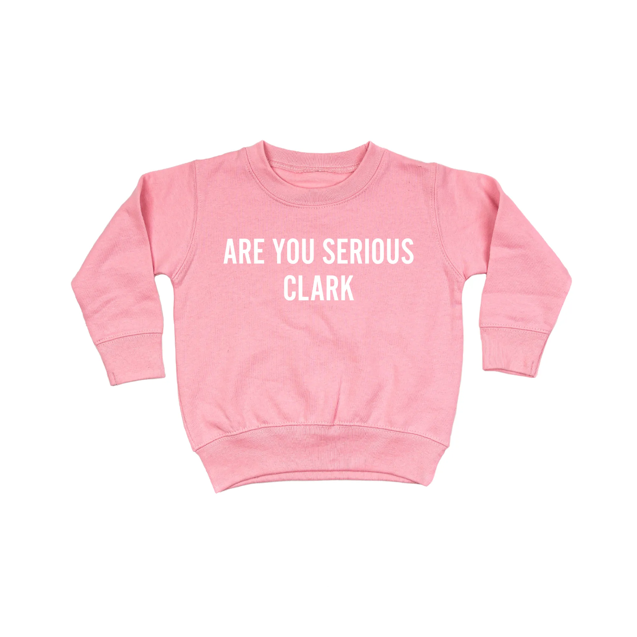 Are You Serious Clark (White) - Kids Sweatshirt (Pink)