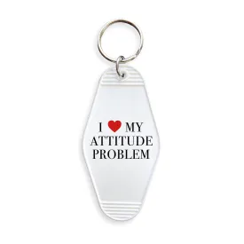 Attitude Problem Slogan Motel Keyring