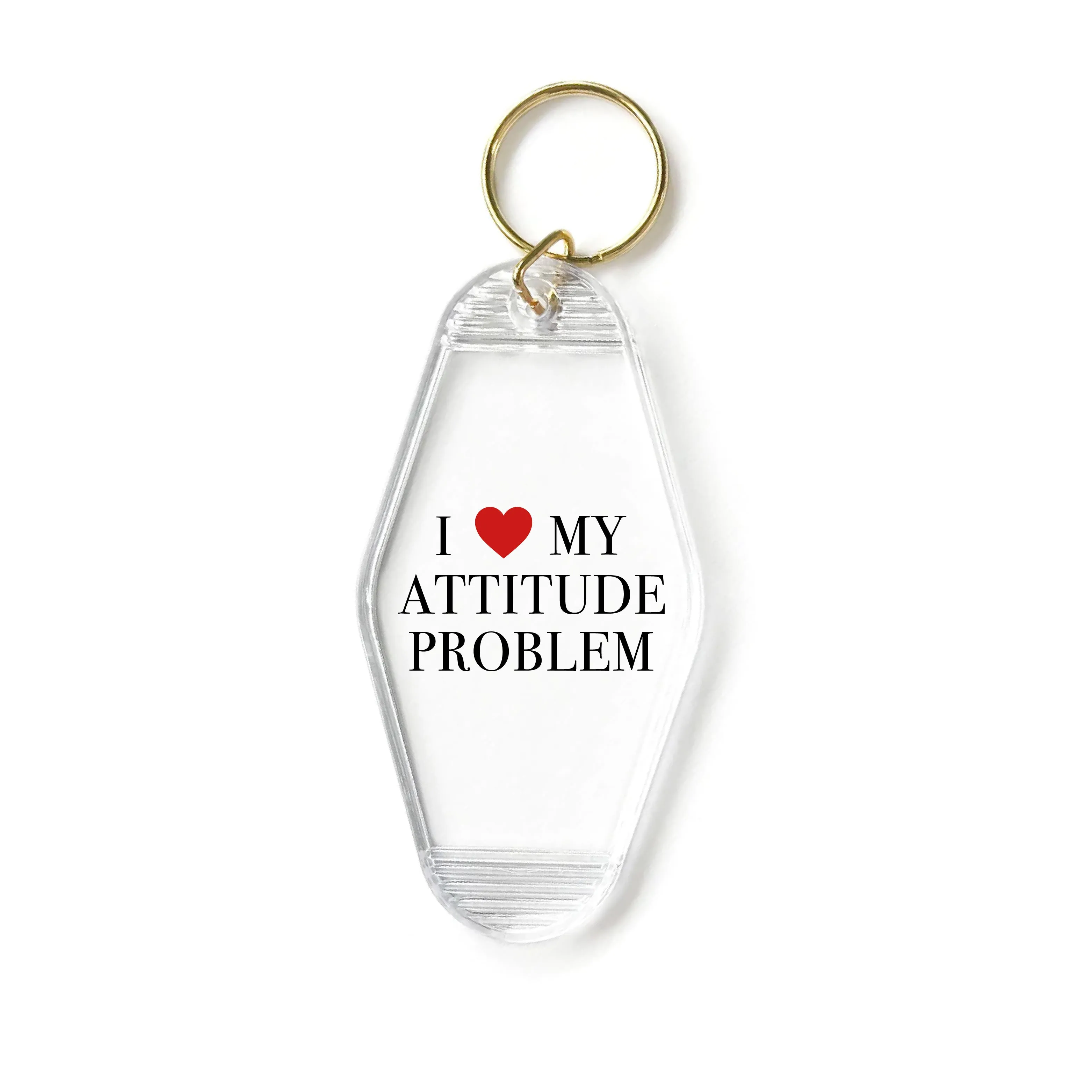 Attitude Problem Slogan Motel Keyring