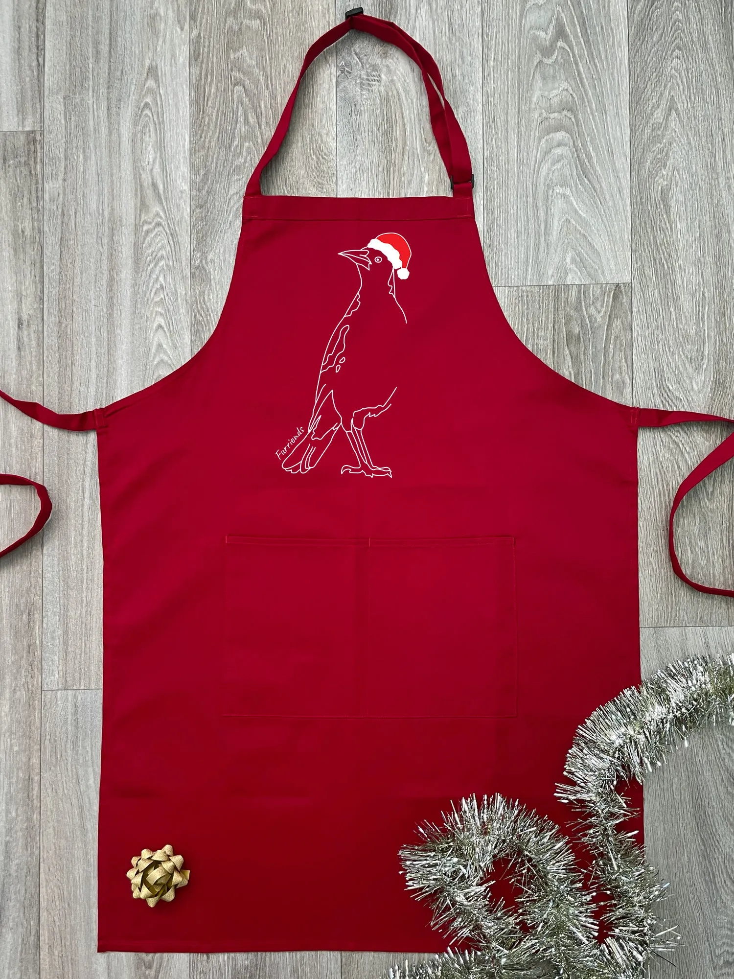 Australian Magpie - Christmas Edition Bib Apron