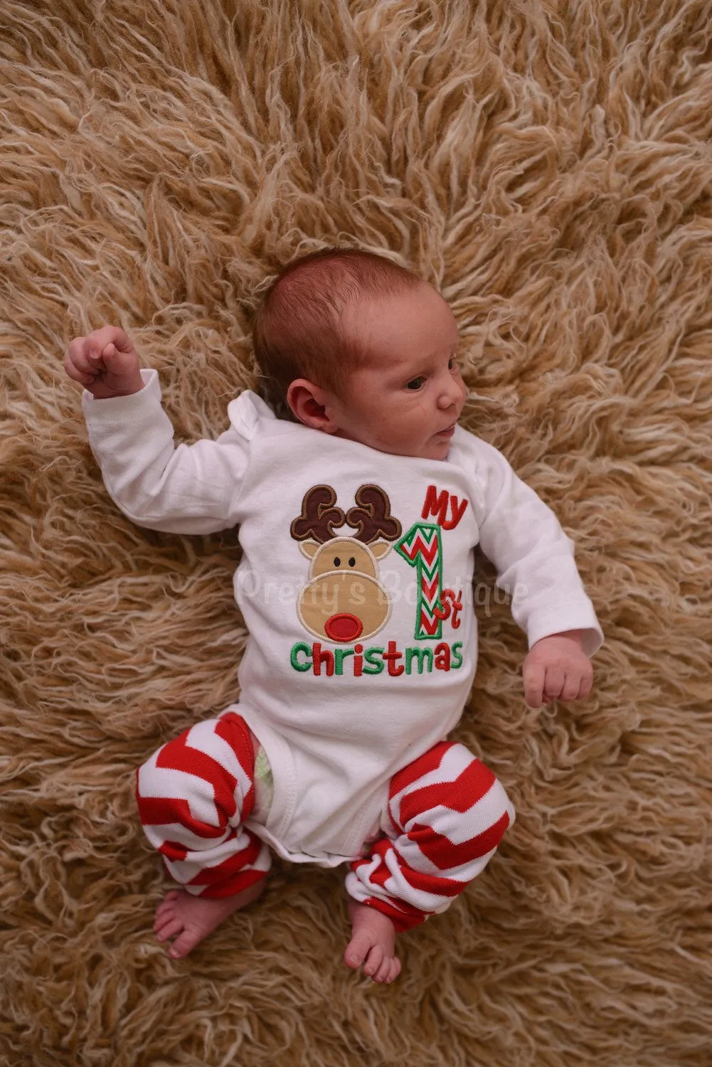 Babies 1st Christmas bosysuit or shirt -- My 1st Christmas Baby bodysuit or shirt Babies 1st Christmas Shirt Reindeer