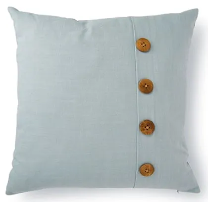 Bailey Light Blue Button Cushion 50cm