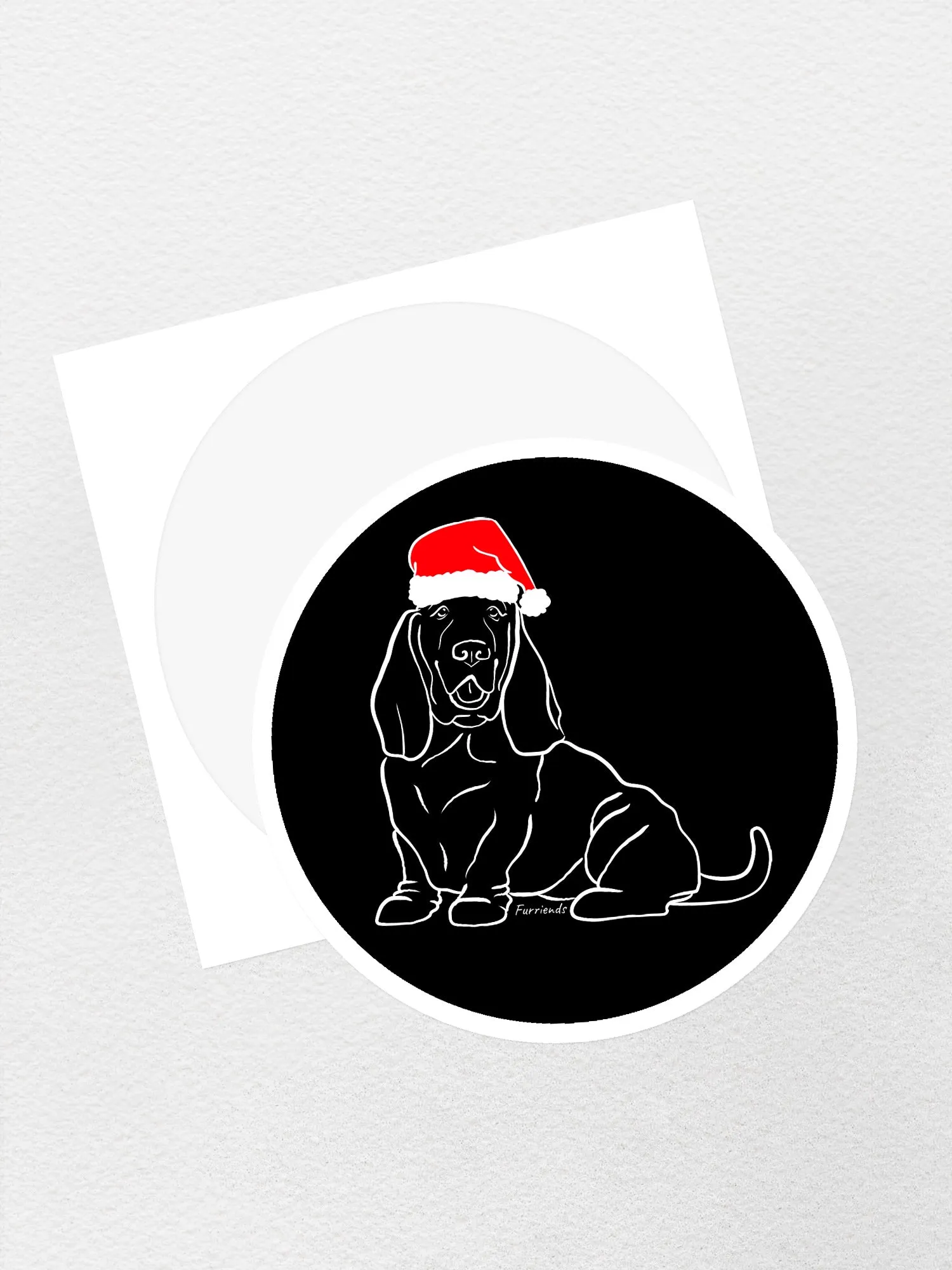 Basset Hound Christmas Edition Sticker