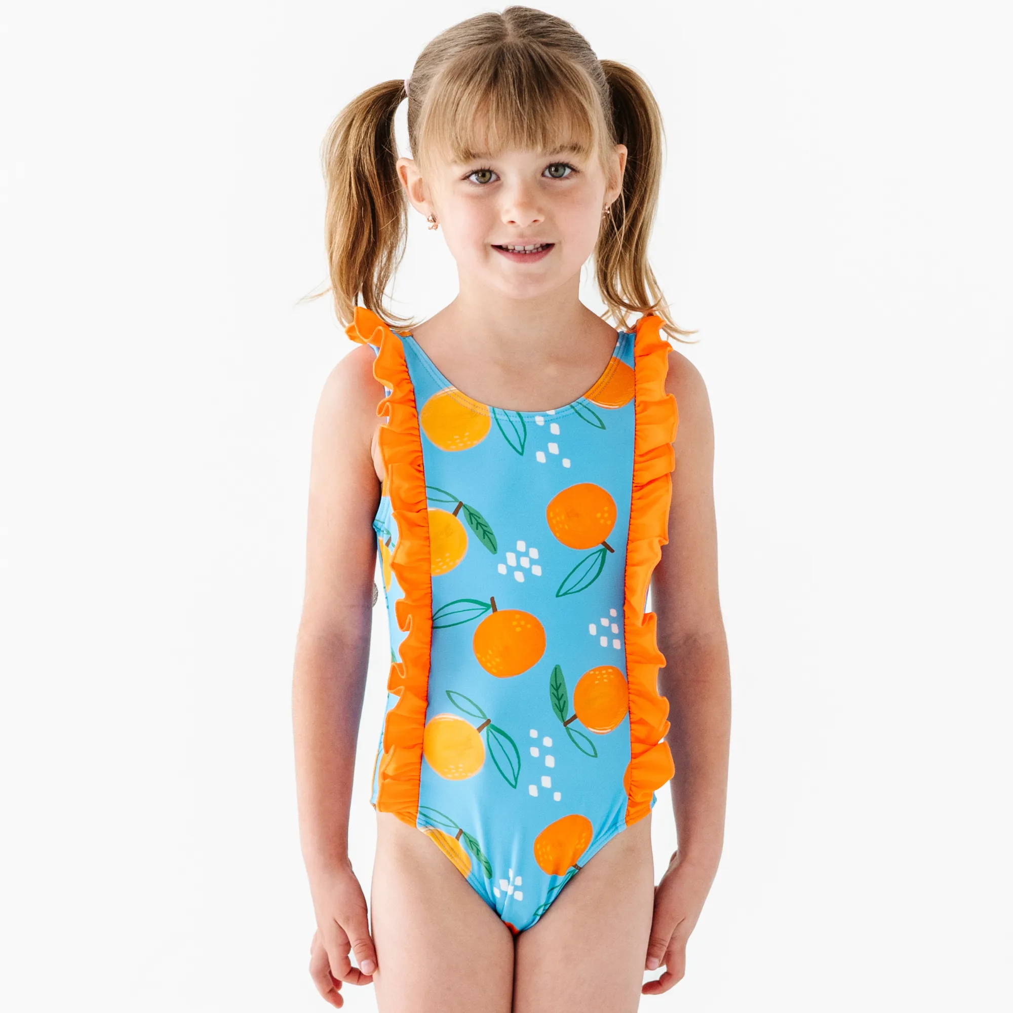 Be My Clementine Girls Swimsuit With Ruffle