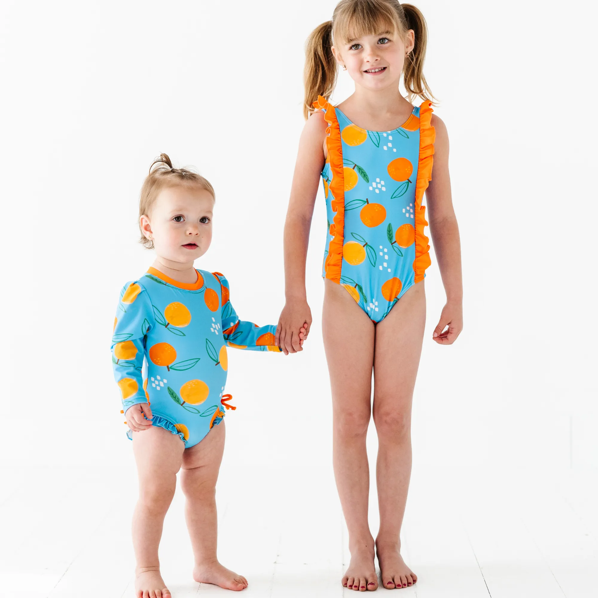 Be My Clementine Girls Swimsuit With Ruffle