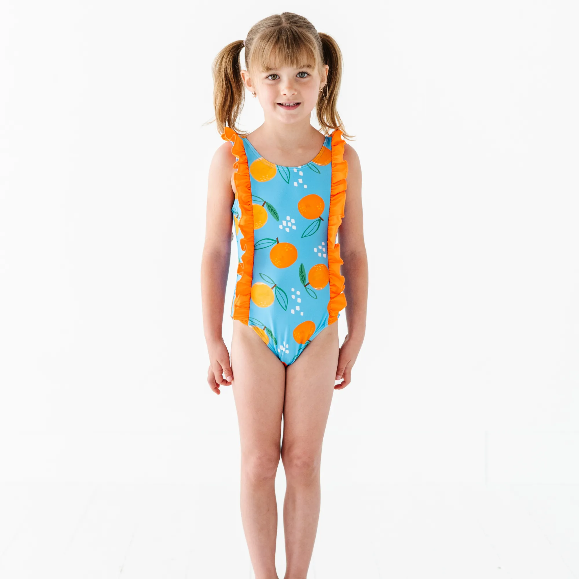 Be My Clementine Girls Swimsuit With Ruffle