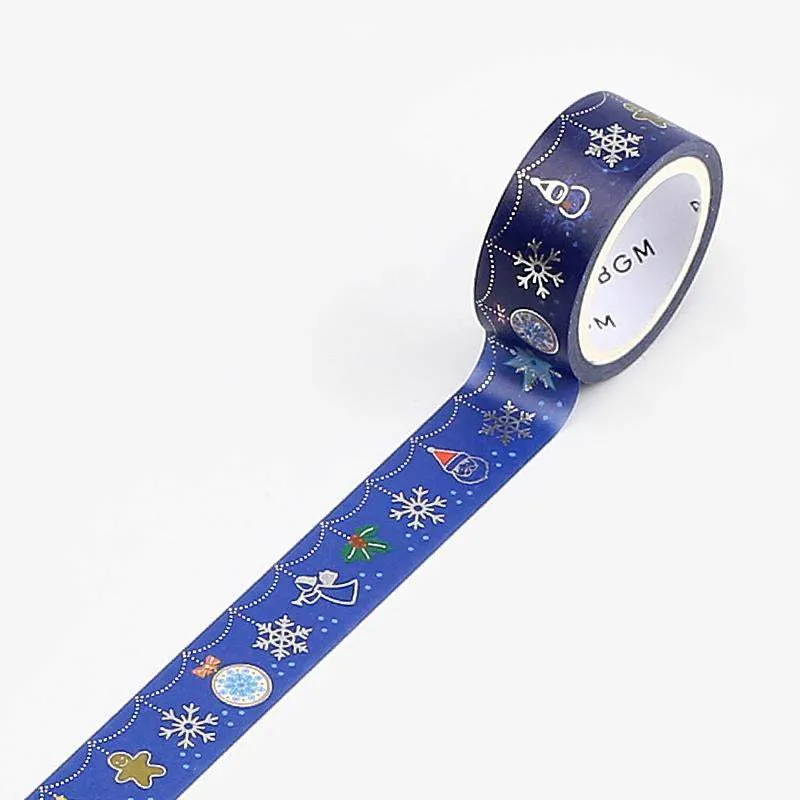 BGM Christmas Snow Ornaments Masking Tape