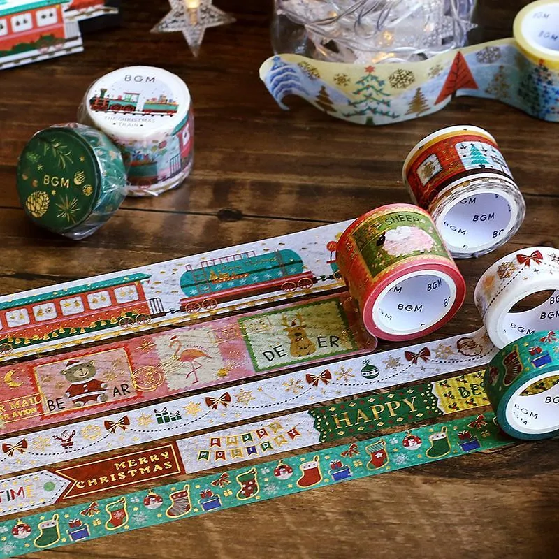 BGM Christmas Snow Ornaments Masking Tape