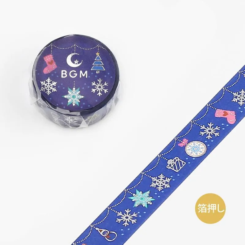 BGM Christmas Snow Ornaments Masking Tape