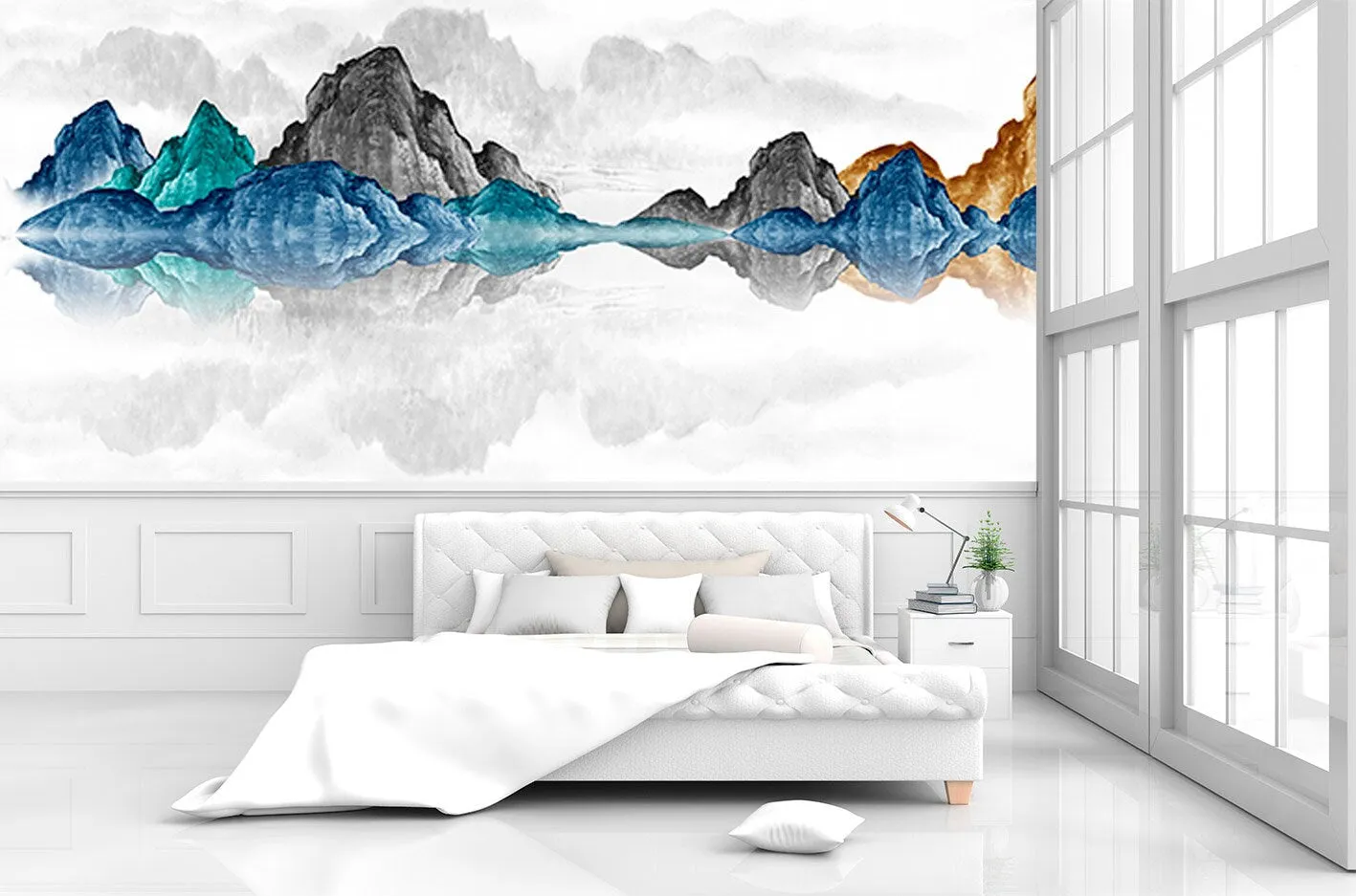 Blue ridge smoky mountains wallpaper Abstract wall decals & murals, Peel and stick, removable wallpaper for bedroom, living room